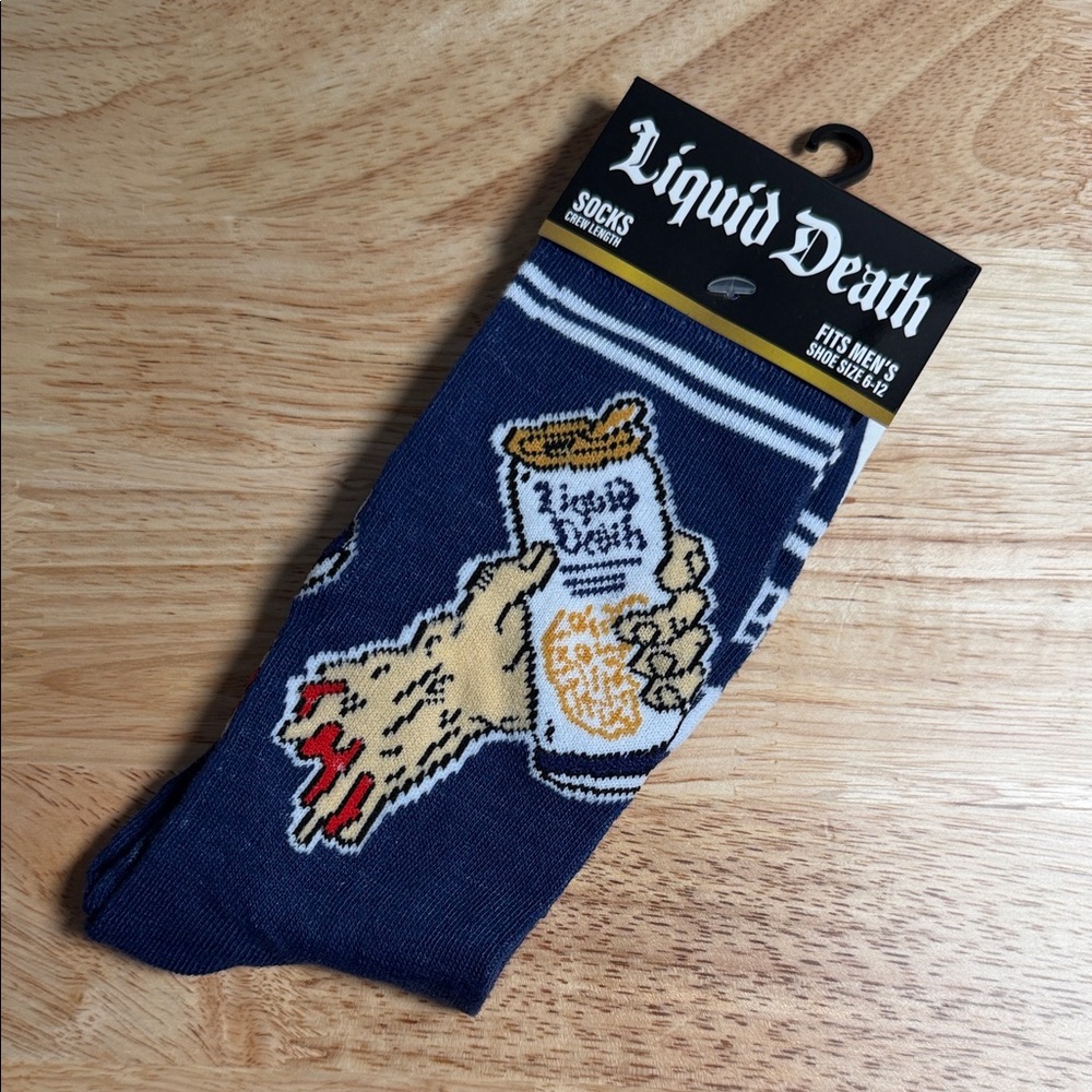 Men's Blue Liquid Death Crew Socks